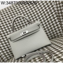 [장인의집] 에르메스 켈리 19 은장 진주 그레이 epsom