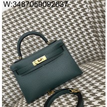 [장인의집] 에르메스 켈리 19 금장 흑록색 epsom