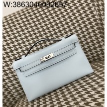 [장인의집] 에르메스 켈리 22 은장 연 스카이 블루 swift