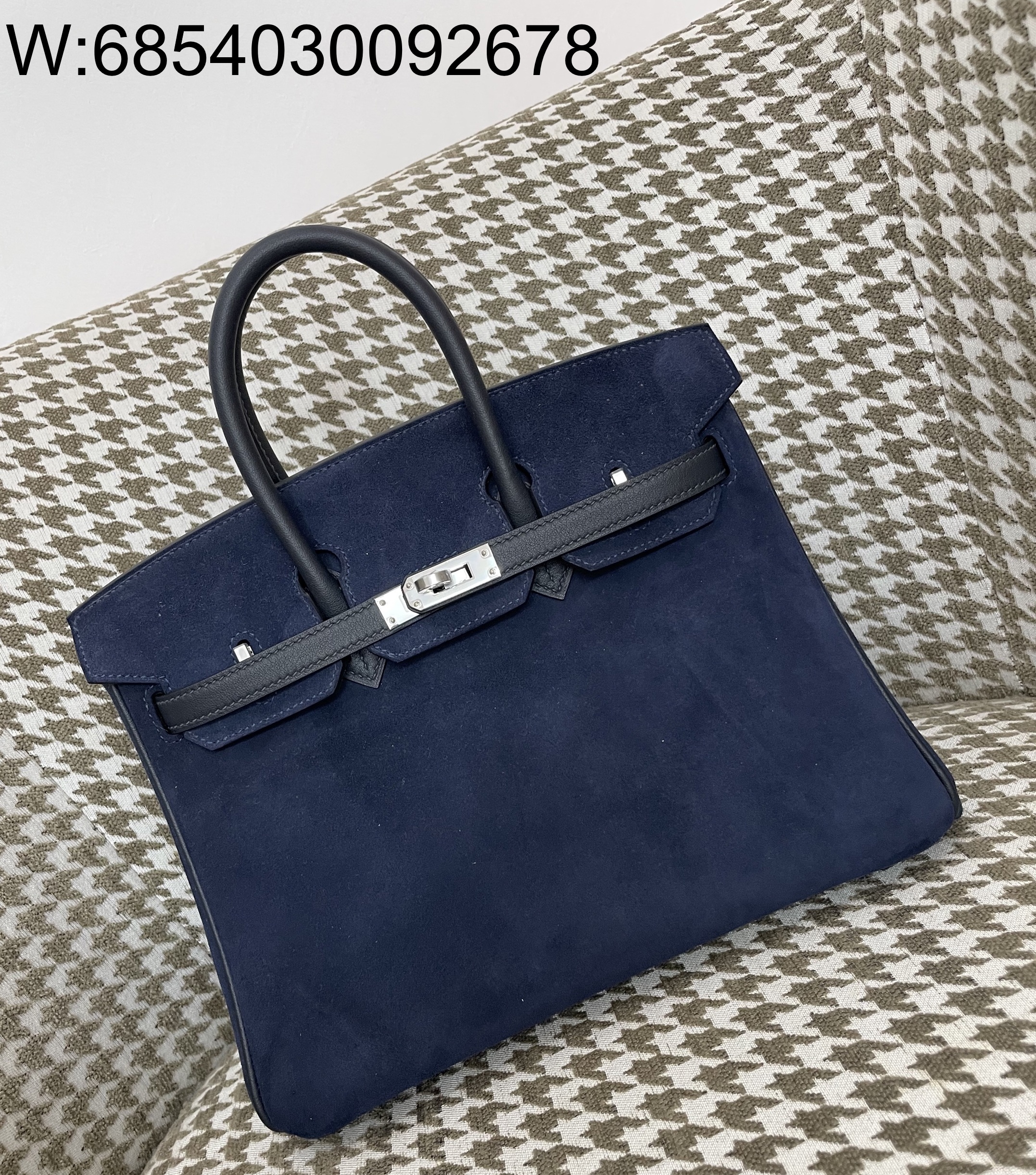 [장인의집] 에르메스 버킨 25 은장 네이비 스웨이드 swift