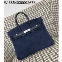 [장인의집] 에르메스 버킨 25 은장 네이비 스웨이드 swift