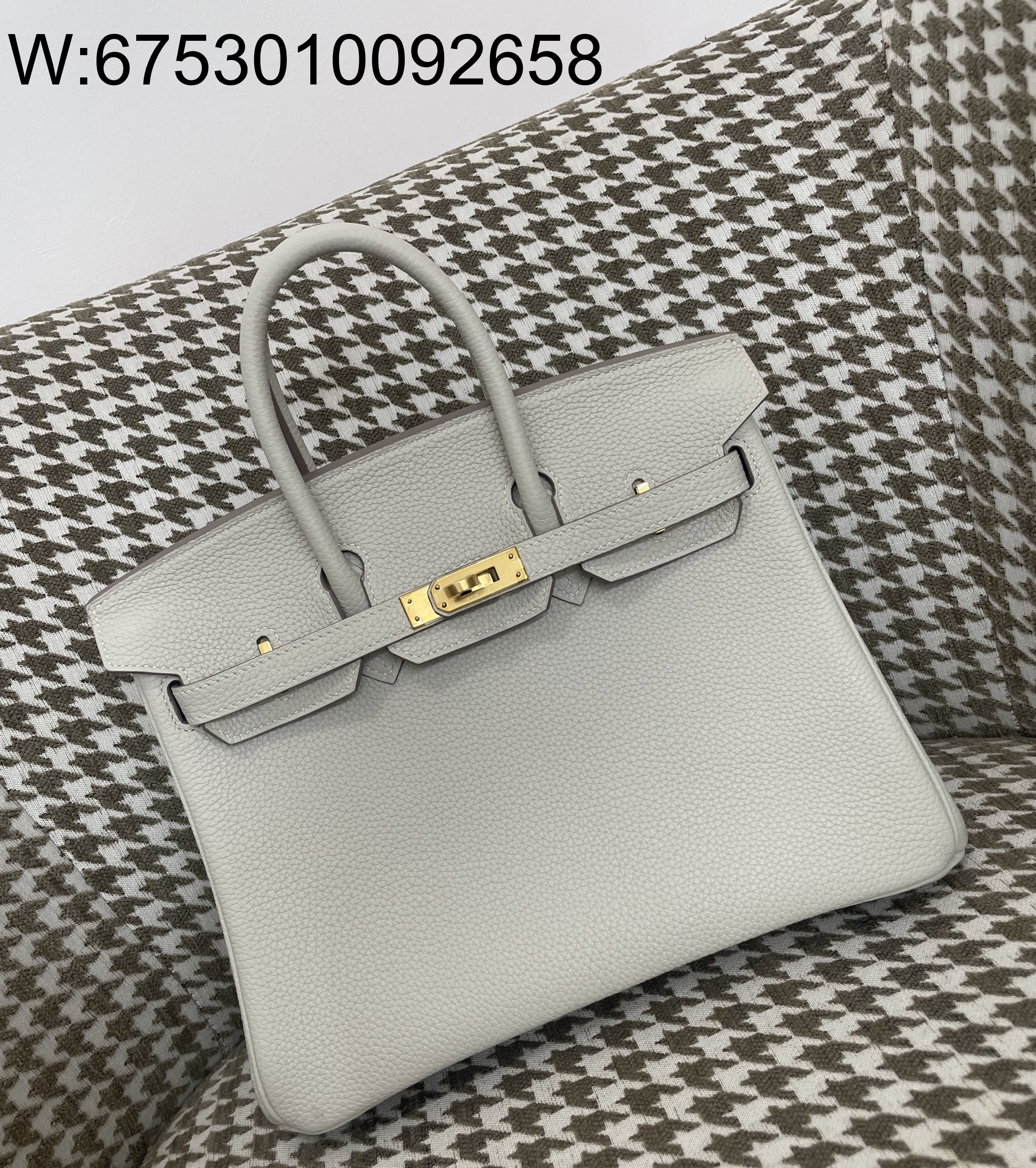 [장인의집] 에르메스 버킨 25 회백색 금장 togo