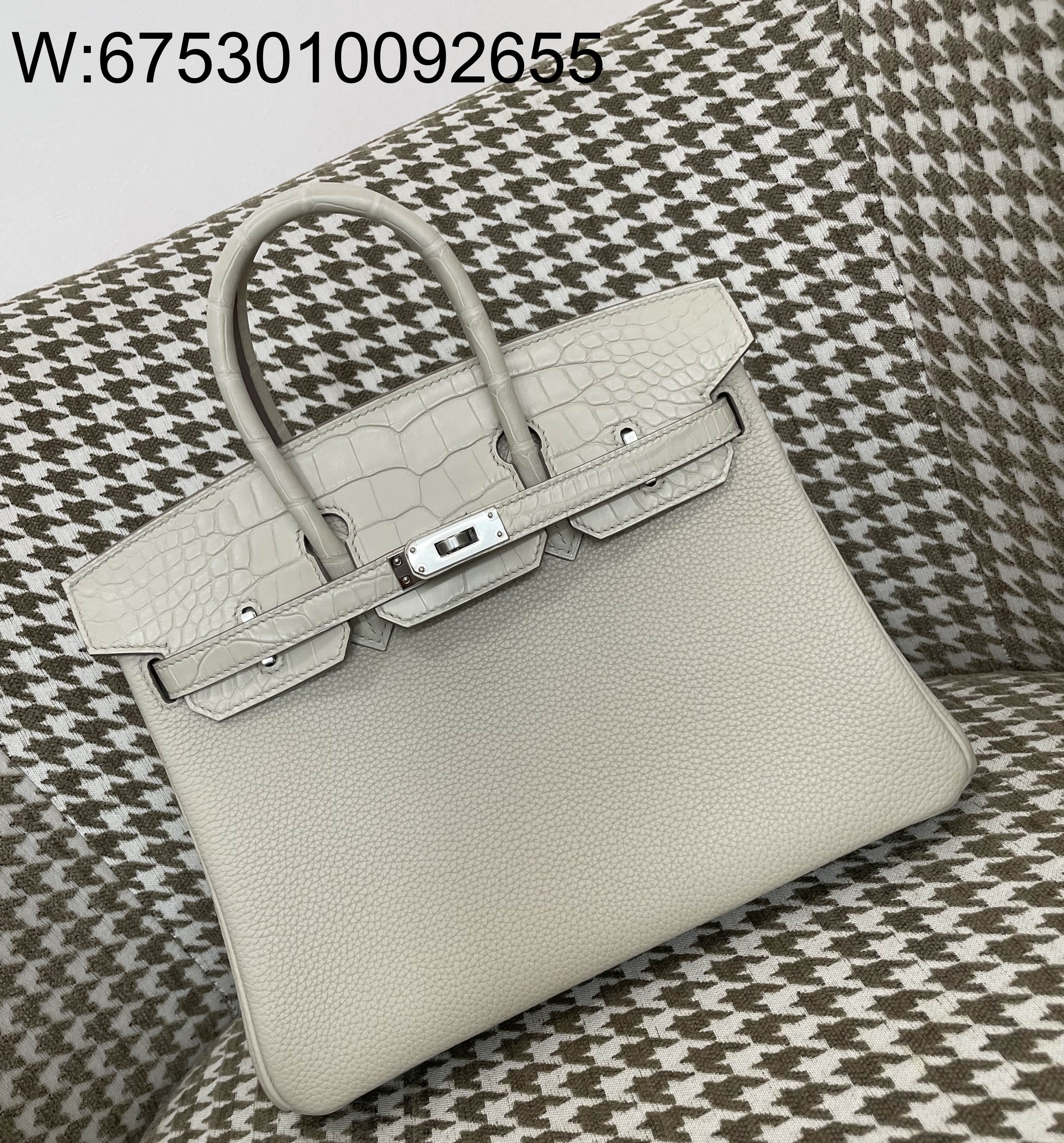 [장인의집] 에르메스 버킨 25 아이보리 은장 togo 타치 이음