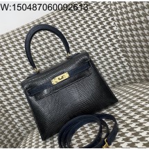 [장인의집] 에르메스 켈리 금장 네이비 블랙 도마뱀 가죽