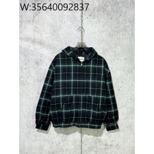 [사슬공장] 미우미우 24FW 코튼 체크 후드 자켓 그린