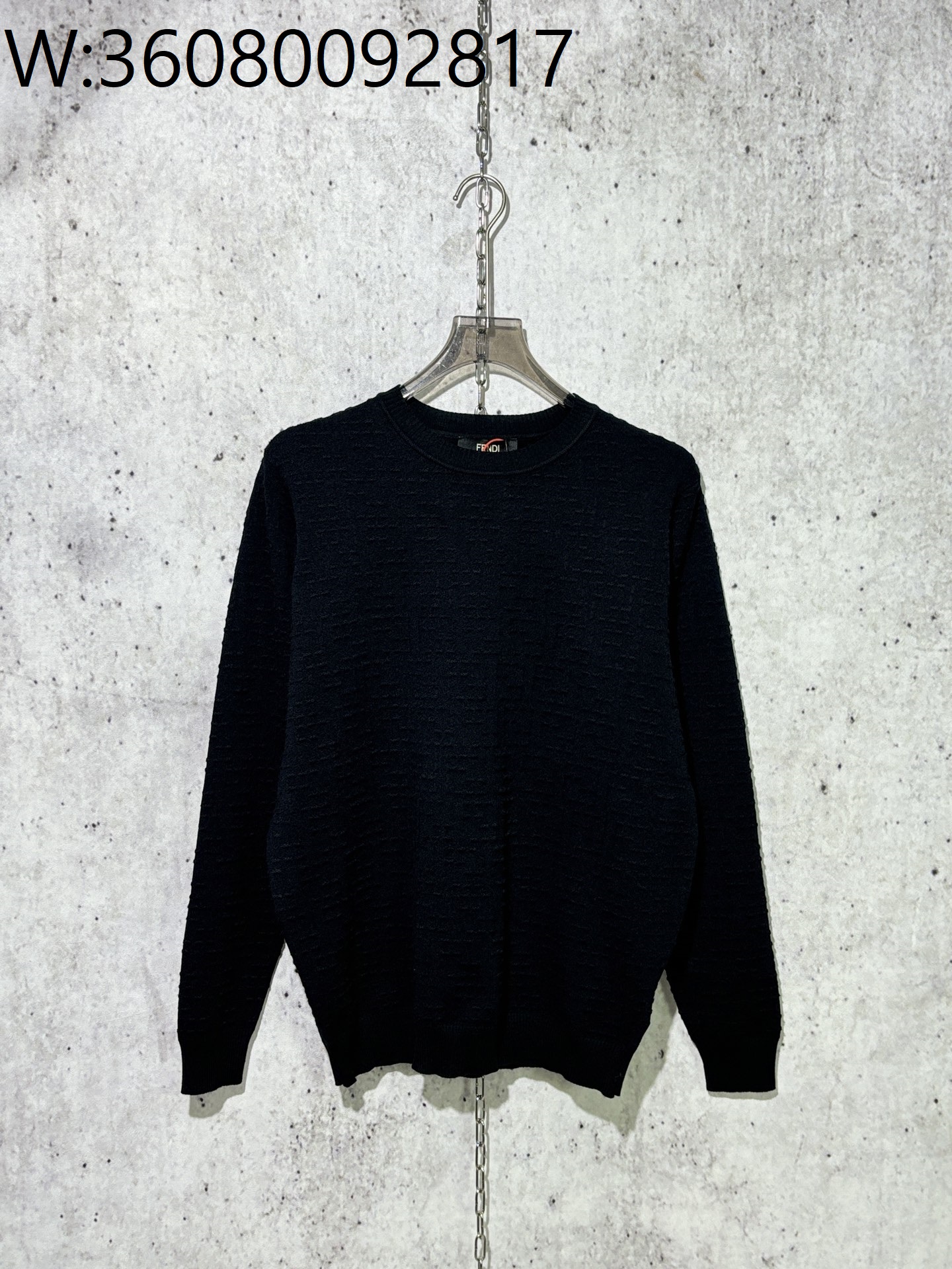 [사슬공장] 펜디 올 오버 FF로고 입체 자카드 니트 블랙