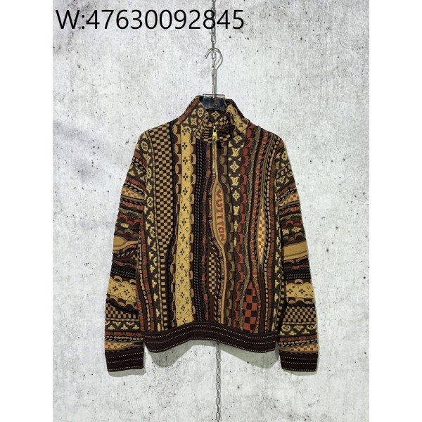 [사슬공장] 루이비통 니고 FW25 자카드 반지퍼 니트 브라운