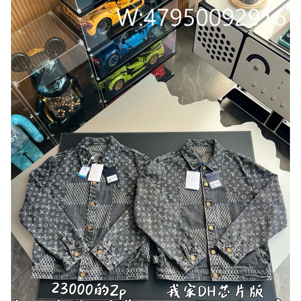 V공장 루이비통 니고 다미에 이음 데님 자켓 그레이