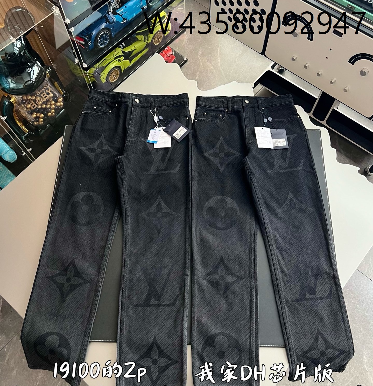 V공장 루이비통 모노그램 데님 팬츠 청바지 블랙 1AFY50