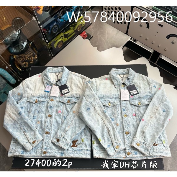 V공장 루이비통 Tyler 24FW 모노그래 데님 자켓 라이트 블루