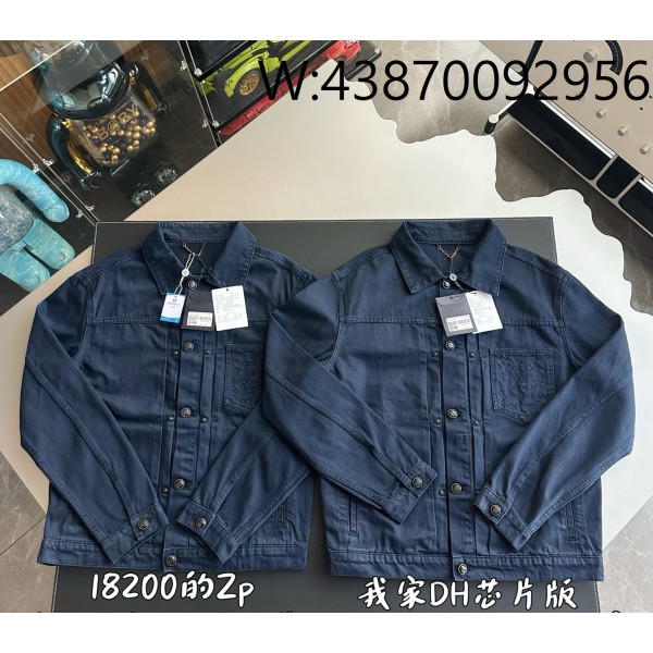 V공장 루이비통 가먼트 다이드 데님 타입 트러커 재킷 자켓 다크 네이비 1AHUY6