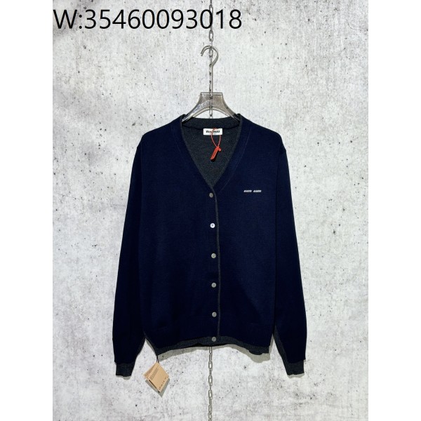 [사슬공장] 미우미우 모노그램 페이크 레이어링 가디건 네이비