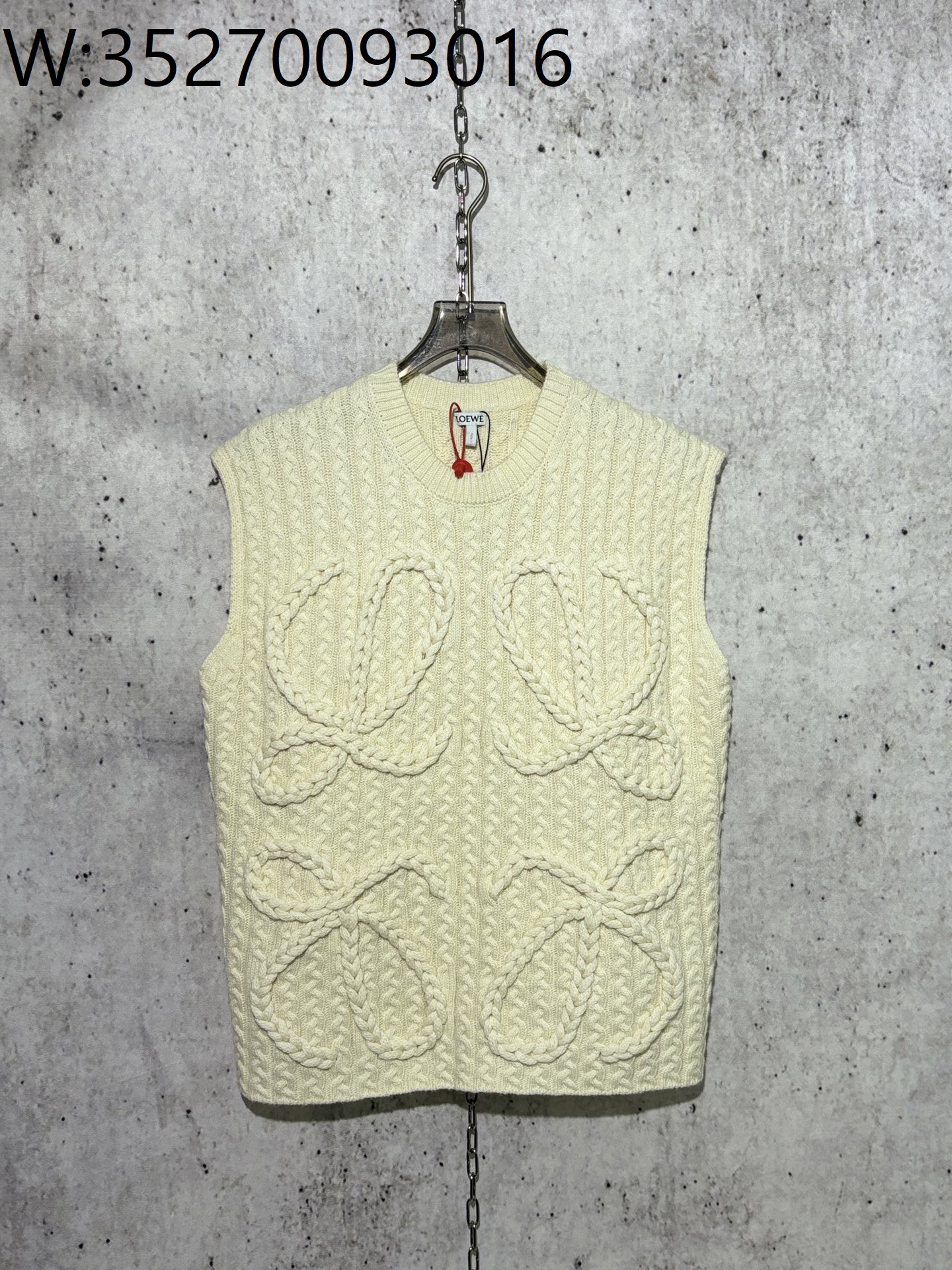 [사슬공장] 로에베 SS25 점보 로고 양털 민소매 화이트