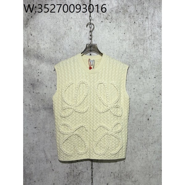 [사슬공장] 로에베 SS25 점보 로고 양털 민소매 화이트