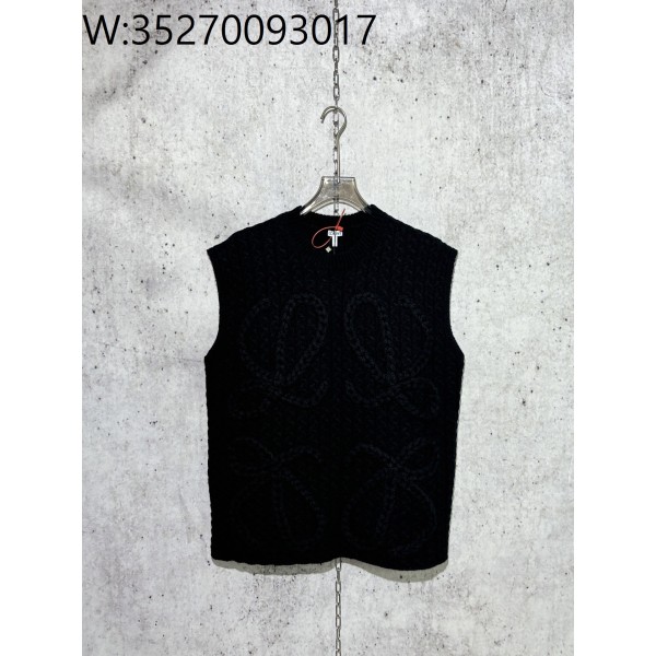 [사슬공장] 로에베 SS25 점보 로고 양털 민소매 블랙