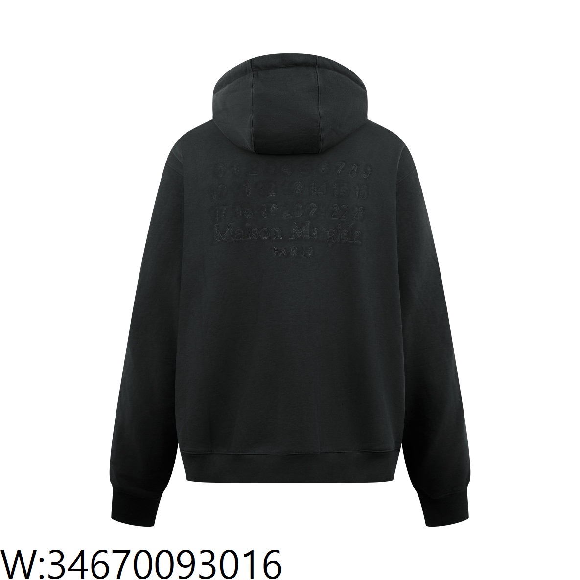 [잔디집2] 메종마르지엘라 뒷면 자수 후드집업 블랙