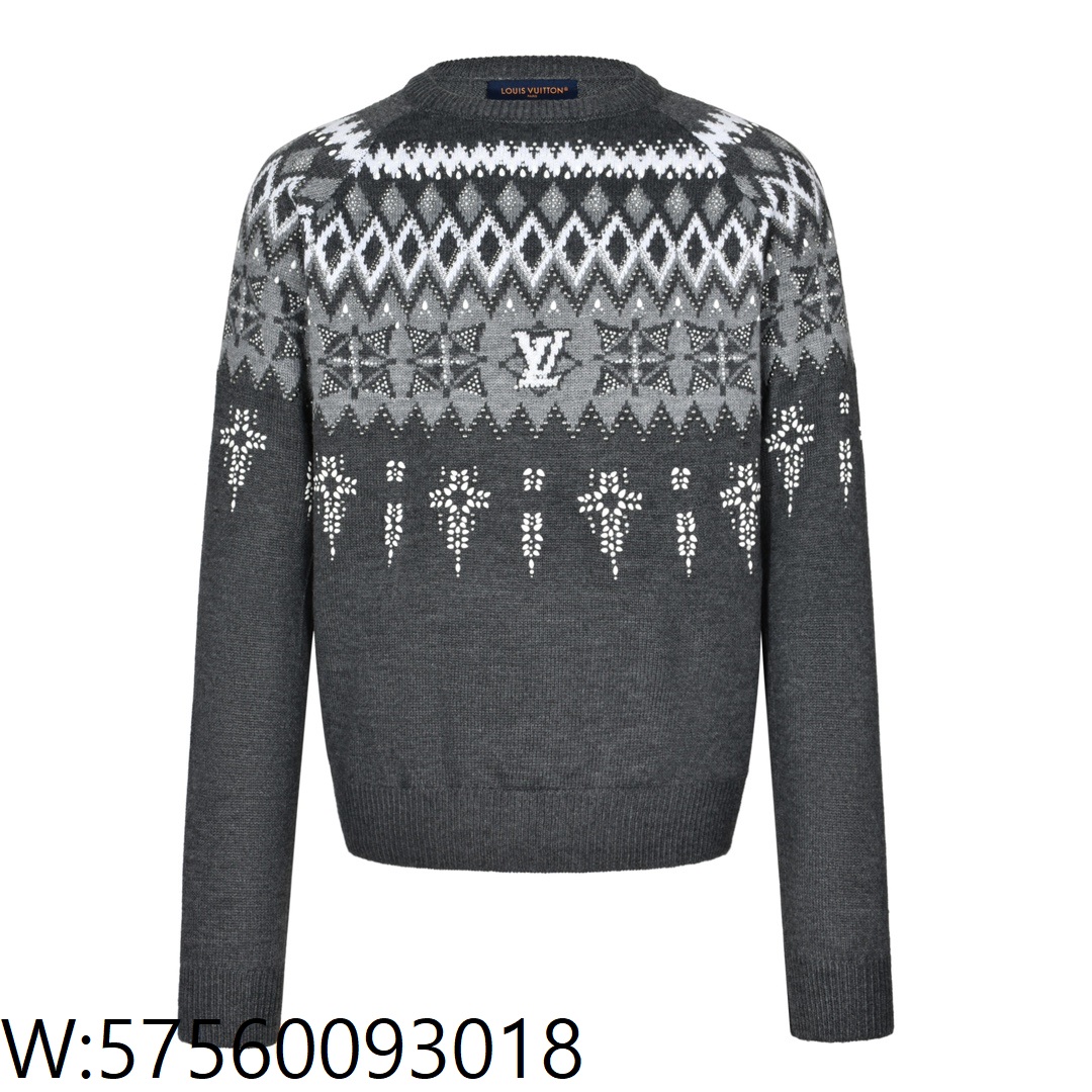 [잔디집2] 루이비통 스키 24FW 자카드 라운드넥 니트 그레이