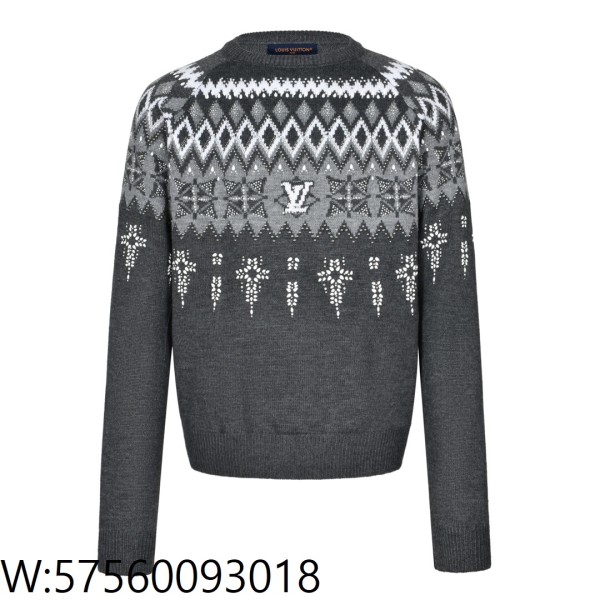[잔디집2] 루이비통 스키 24FW 자카드 라운드넥 니트 그레이