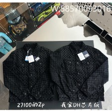 V공장 루이비통 플록드 다미에 트러커 데님 자켓 1AHBDV