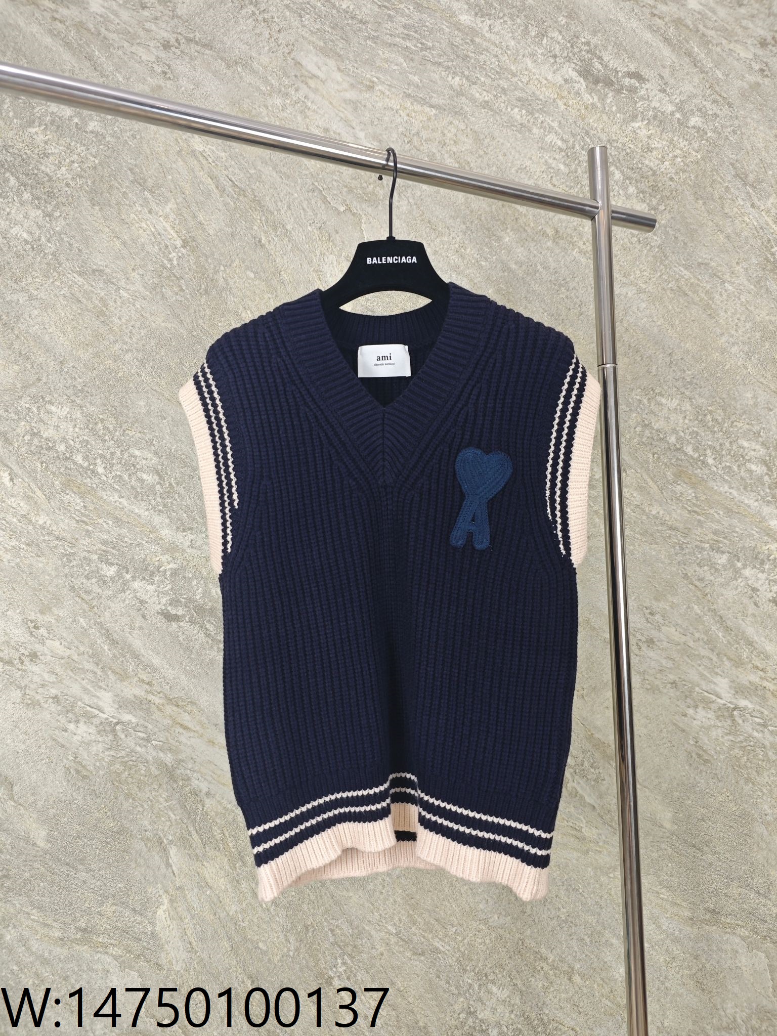 GTR공장 아미 점보 로고 배색 자카드 민소매 네이비