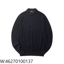 [흰] 로로 피아나 Loro Piana 양털 긴팔 카라티 / 긴팔티 / 폴로 / 폴로티 네이비