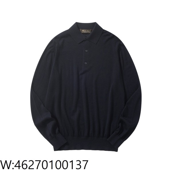 [흰] 로로 피아나 Loro Piana 양털 긴팔 카라티 / 긴팔티 / 폴로 / 폴로티 네이비