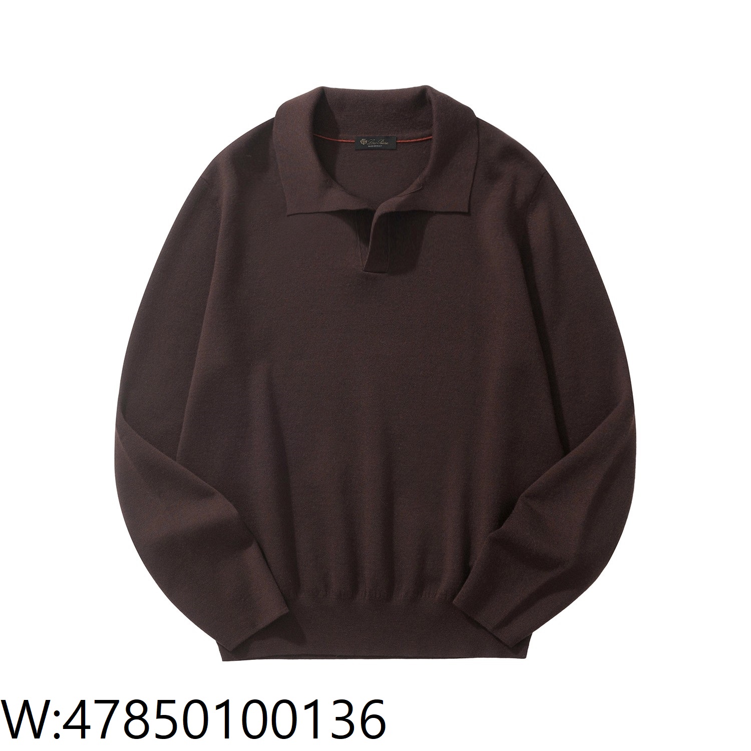 [흰] 로로 피아나 Loro Piana 베이직 단색 양털 긴팔 카라티 / 긴팔티 / 폴로 / 폴로티 와인