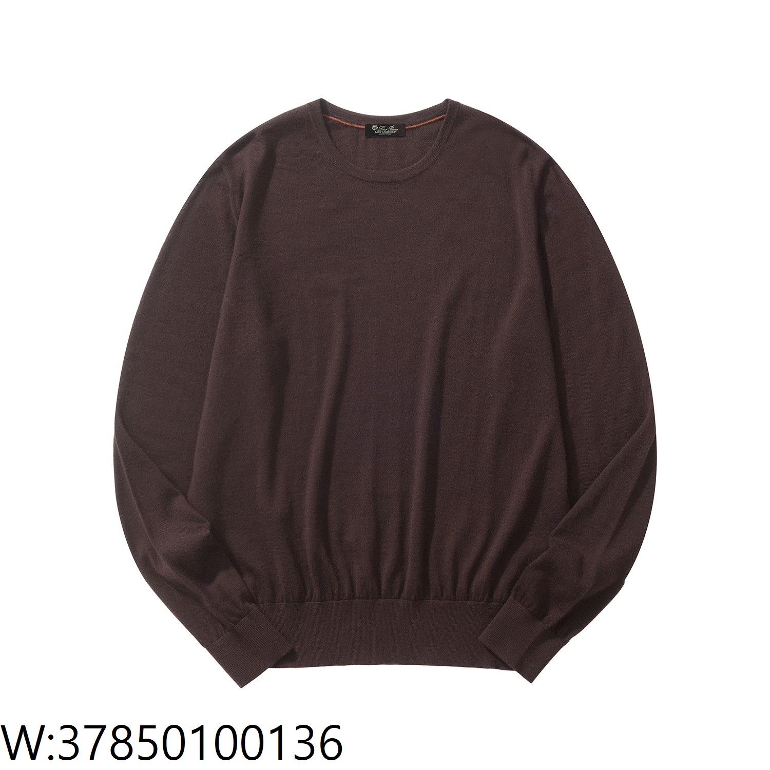 [흰] 로로 피아나 Loro Piana 순색 라운드넥 니트 와인