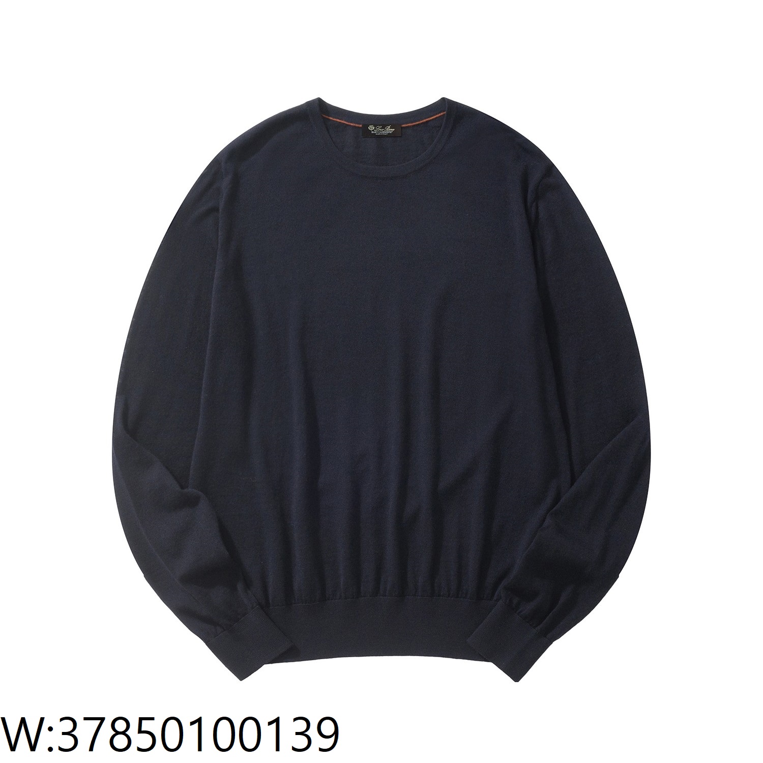 [흰] 로로 피아나 Loro Piana 순색 라운드넥 니트 네이비 