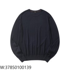 [흰] 로로 피아나 Loro Piana 순색 라운드넥 니트 네이비 