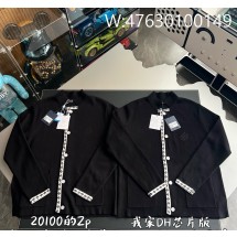 V공장 루이비통 SS25 흰색 줄 플라워 자카드 가디건 블랙