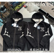 V공장 루이비통 LV 소매 프라워 니트 후드집업 블랙