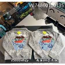 V공장 루이비통 니고 LV 지퍼 니티드 블루종 자켓 그레이