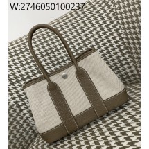 [장인의집] 에르메스 가든파티 미니 캔버스 은장 배색 코끼리 회색