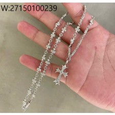 AGG 크롬하츠 큐빅 십자가 실버 목걸이