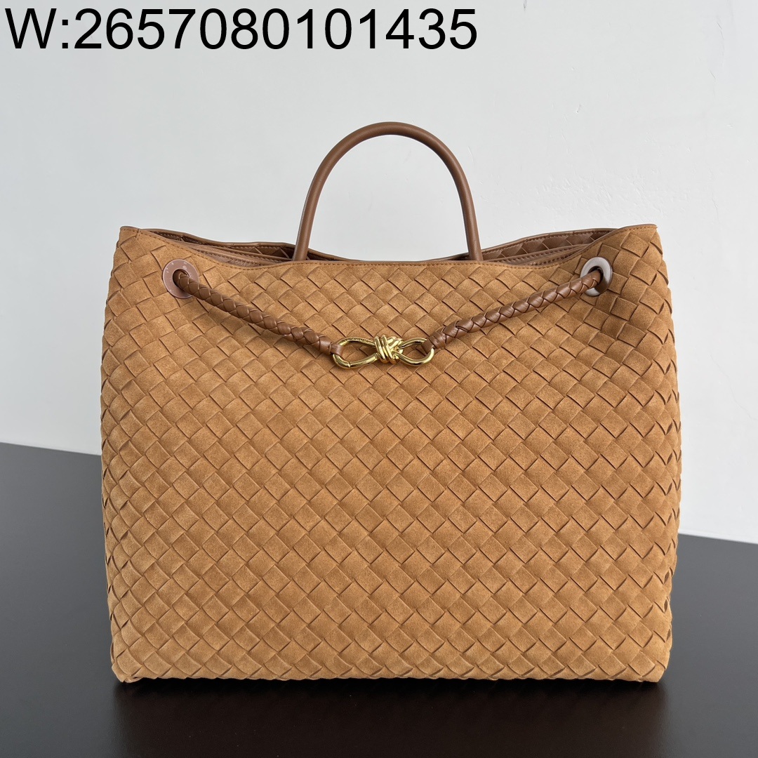 징 팩토리 보테가베네타 라지 안디아모 743575 45*22*34cm 앰버 스웨이드