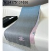 AGG 샤넬 CC로고 자수 캐시미어 양색 스카프 라이트 퍼플 210*36cm