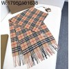 AGG 버버리 승마 자수 캐시미어 체크 스카프 카키 32*192cm 