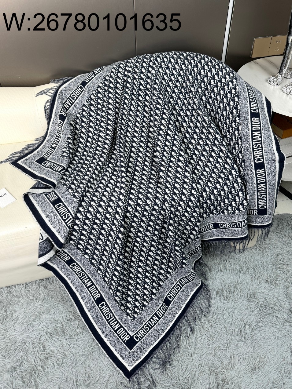 AGG 디올 오블리크 스퀘어 담요 스카프 140*140cm