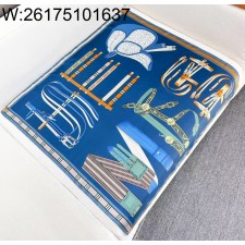 AGG 에르메스 24 스퀘어 스카프 88.5*88.5cm 블루
