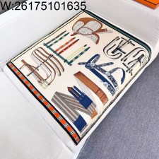 AGG 에르메스 24 스퀘어 스카프 88.5*88.5cm 베이지