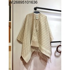 AGG 펜디 올 오버 FF로고 자카드 혼방 케이프 베이지 145*155cm