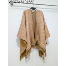 AGG 펜디 FF로고 자카드 양면 배색 혼방 케이프 카키145*155cm