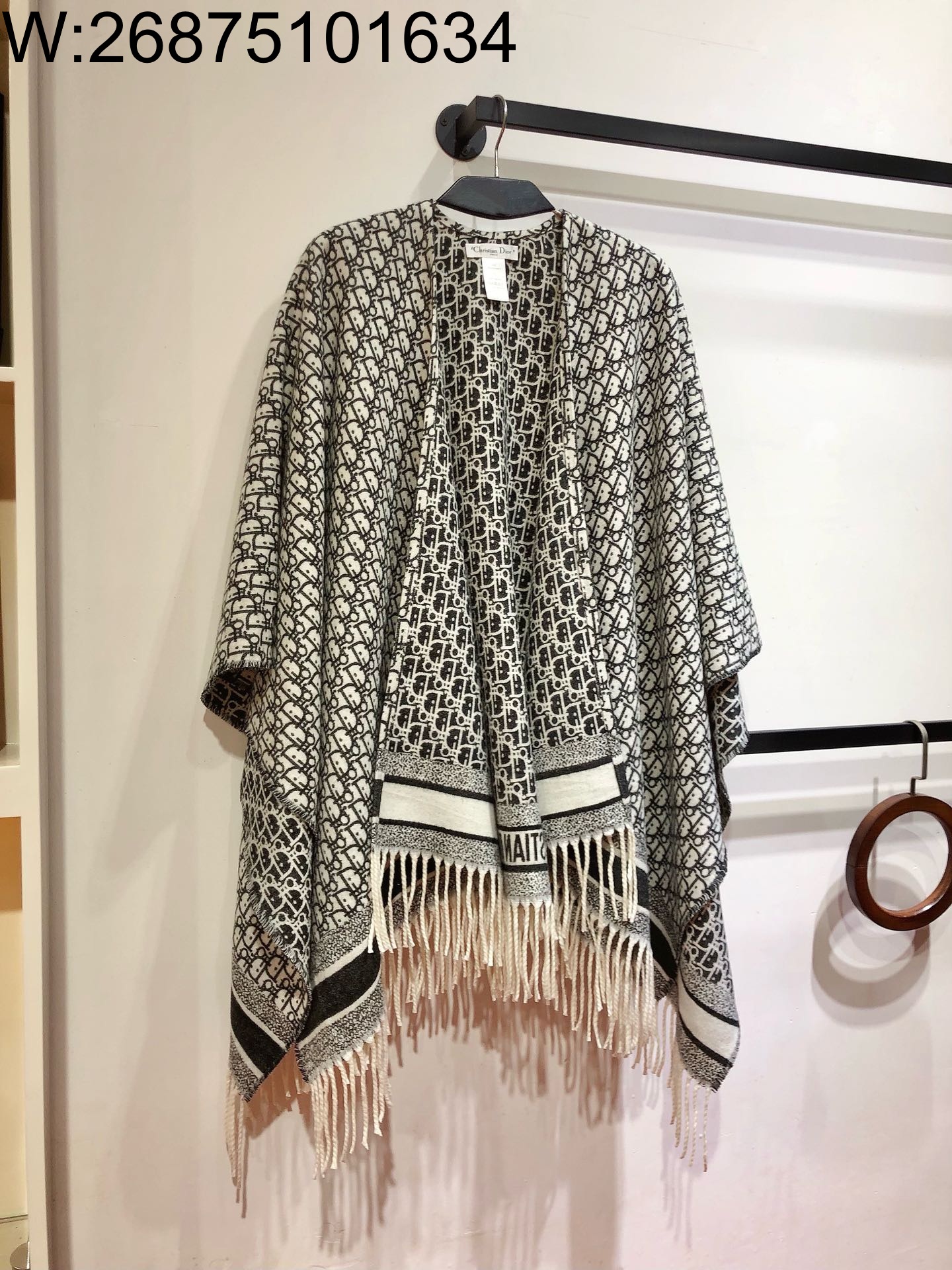 AGG 디올 오블리크 자카드 캐시미어 케이프 140*174cm