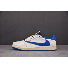 【FK】조던 1 x 트래비스 스캇 x 프라그먼트 레트로 로우 OG SP 세일 밀리터리 블루 DM7866-104