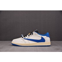 【PK】조던 1 x 트래비스 스캇 x 프라그먼트 레트로 로우 OG SP 세일 밀리터리 블루 DM7866-104