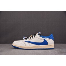 【LJR】조던 1 x 트래비스 스캇 x 프라그먼트 레트로 로우 OG SP 세일 밀리터리 블루DM7866-104