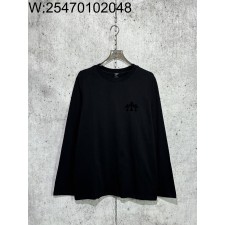 [사슬공장] 크롬하츠 FW25 검정 십자가 9분소매 긴팔티 블랙