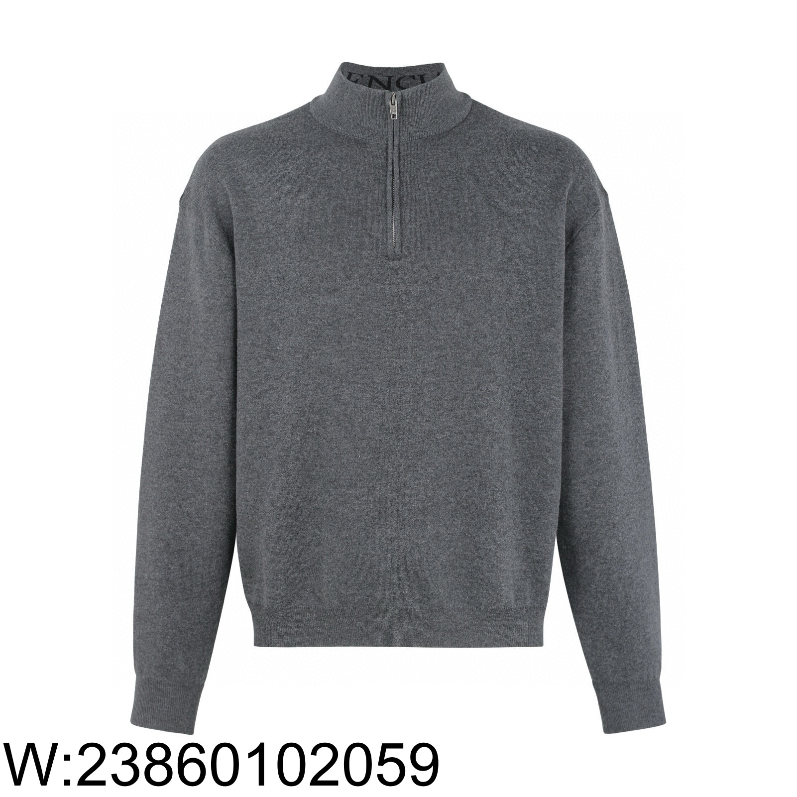 [잔디집2] 발렌시아가 옷깃 모노그램 반지퍼 니트 그레이