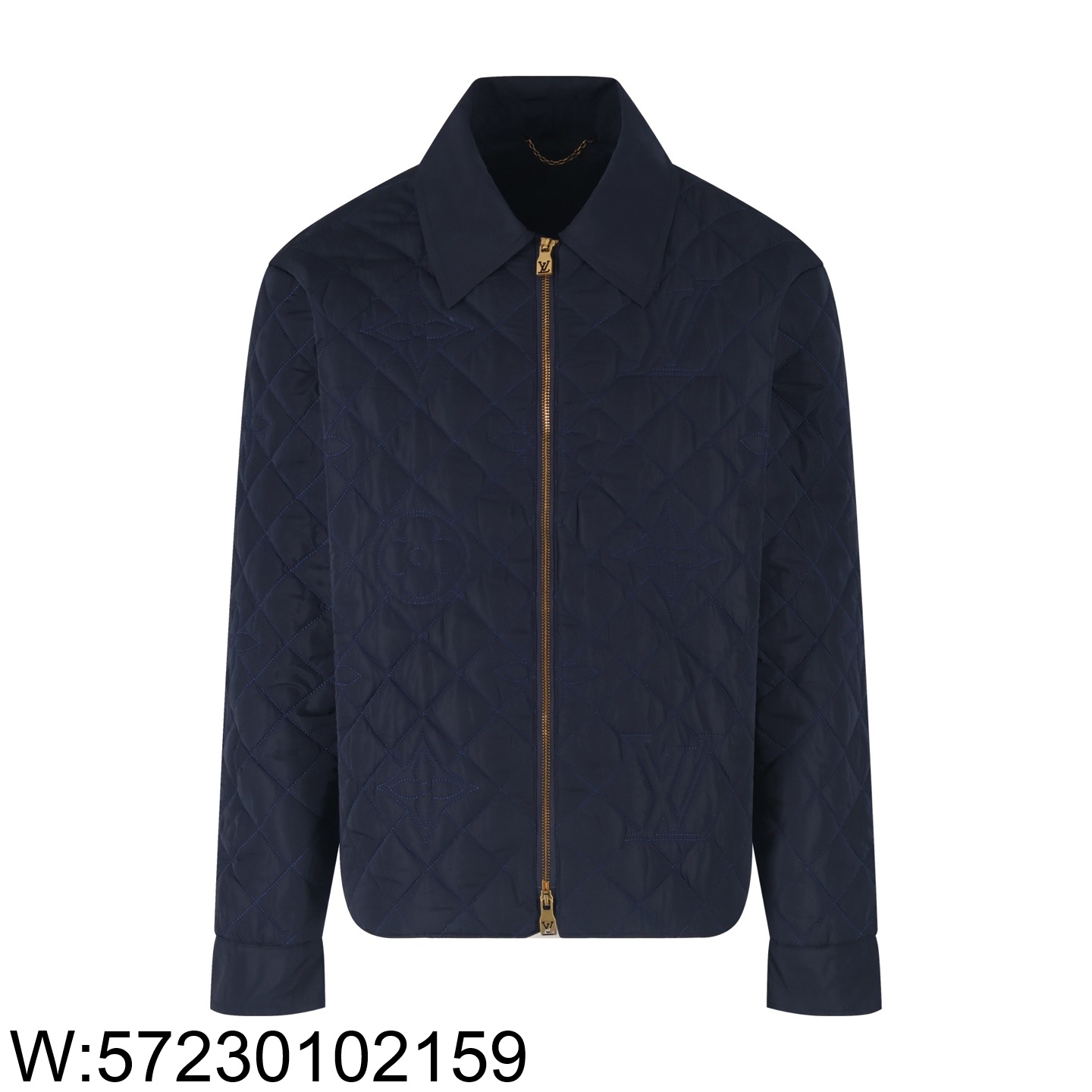 [잔디집2] 루이비통 로고 자수 퀼팅 코튼 자켓 네이비